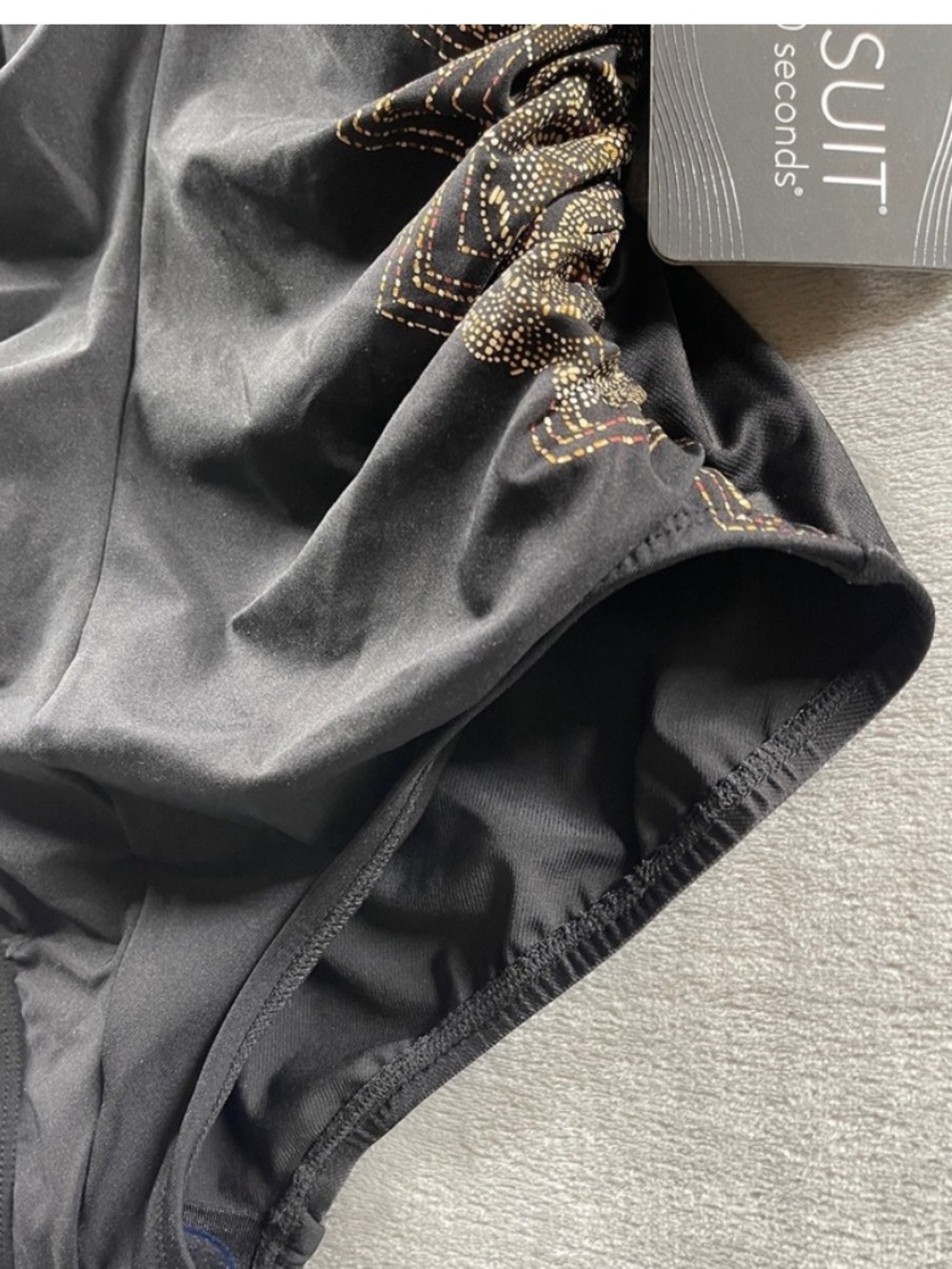 Miraclesuit Black One-Piece Swimsuit with Gold Lace illusion Side Panels - Picture 9 of 12